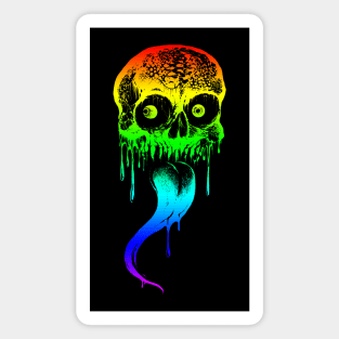 Licking Rainbow Skull Magnet